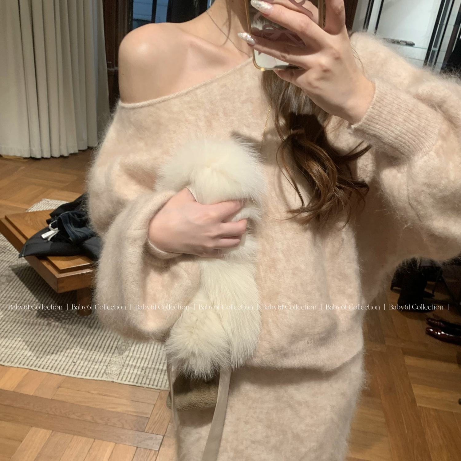 Baby61【芬兰暮光】绵密拉毛工艺针织超级马海毛毛衣半裙套装,女装/女士精品,时尚套装,淘宝优惠券,粉丝福利购,淘宝优惠卷