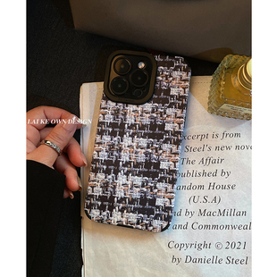 真我！原创小香风格子手机壳适用苹果17promax华为mate70P80防摔软壳小米17/14vivox200荣耀400简约大气