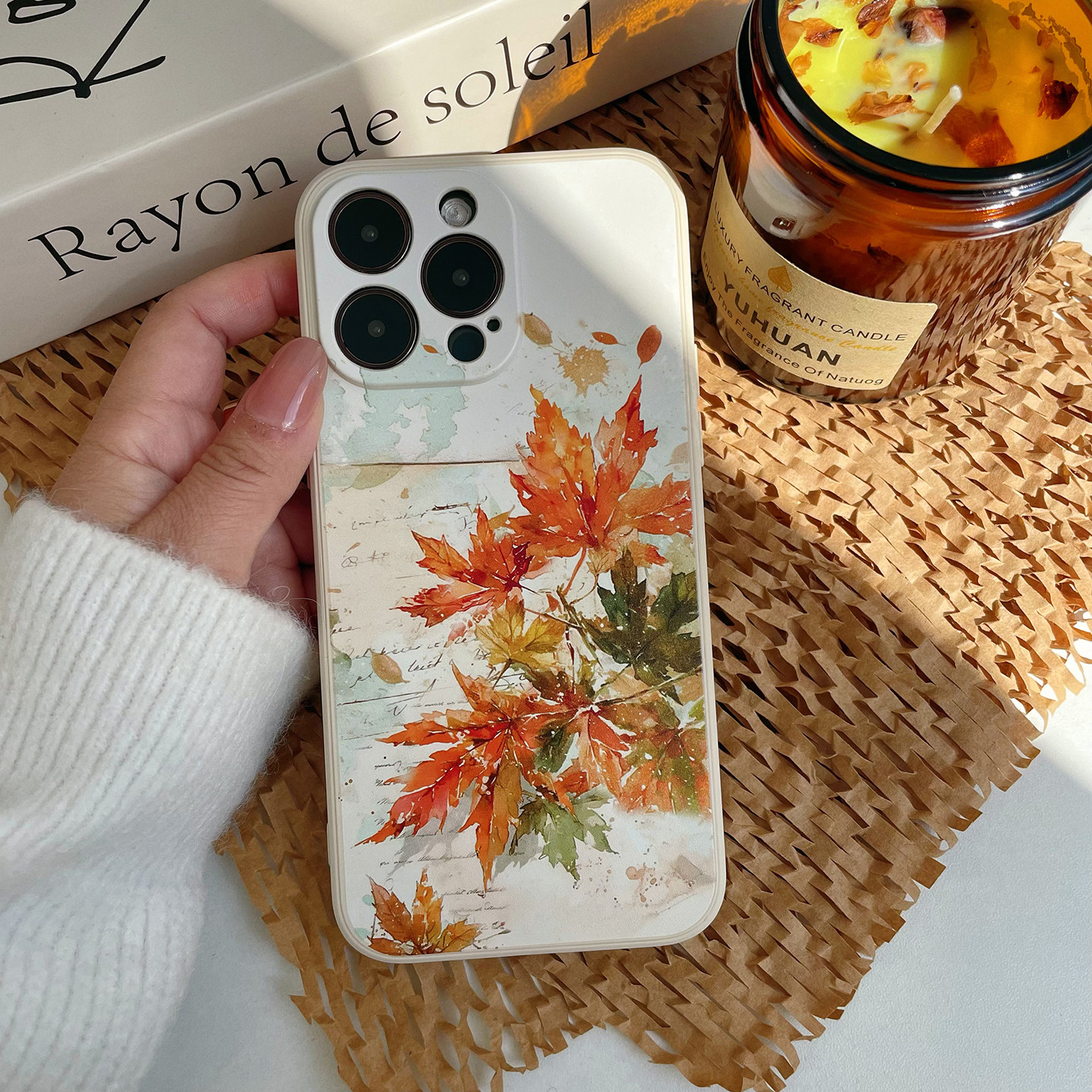 超美的秋冬唯美枫叶手机壳