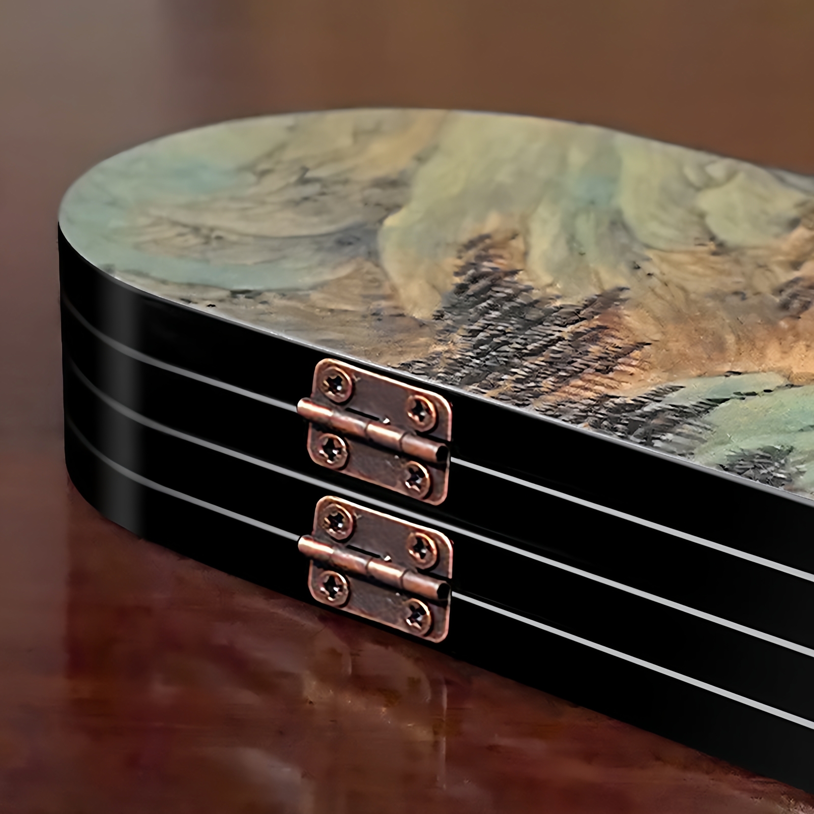 桌面屏风摆件客厅可折叠小屏风漆器装饰品卢梭丛林送礼物生日礼品