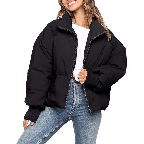 Women's Women's Short Jacket Full Zipper Short Quilted Thick