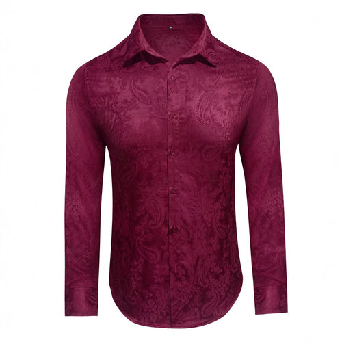 2026 Men's Silk Satin Jacquard Paisley Party Prom Wedding Sh