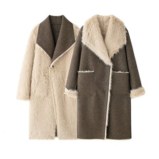 2026 Women's Style Reversible Long at With Large Lapel
