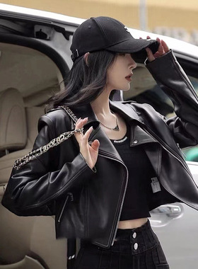 2026 Fashionable  Jacket Lapel High Waist Zipper Short Jacke