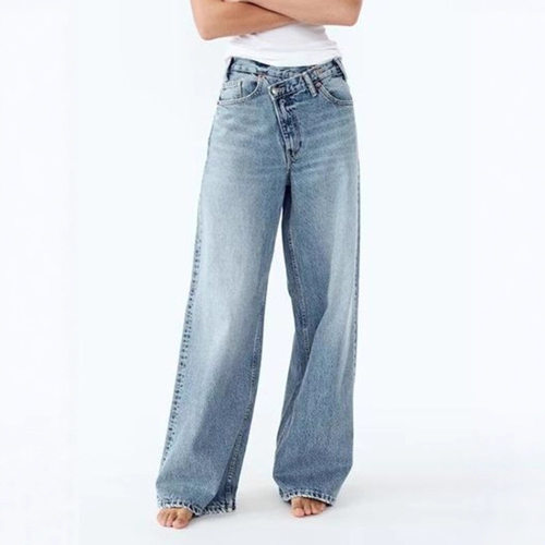 Y2k Washed Women's Casual Simple mmuting Irregular Design St