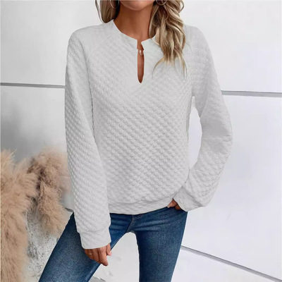 2026 Women's Solid lor Deep V-neck Patchwork Casual