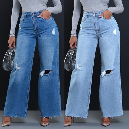 2026 Station Sreet Ripped Women's High Waist Loose Straight