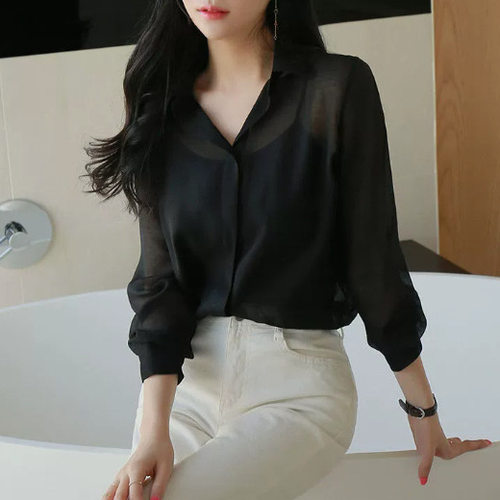 Semi-see-through Chiffon Women's Fashionable Casual mmuter J