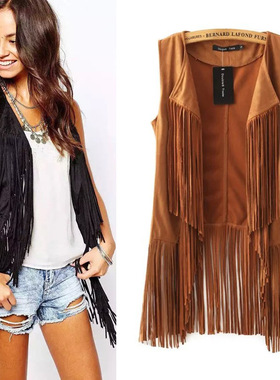 2025 tassel jacket women's deer skin velvet buttonless mid l