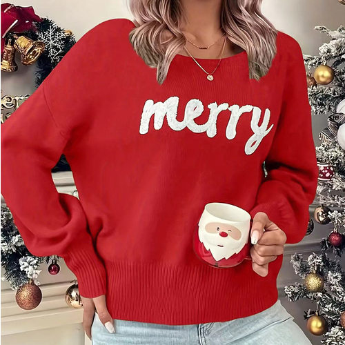 2026 Christmas Knitwear Women's Christmas Crewneck Pullover