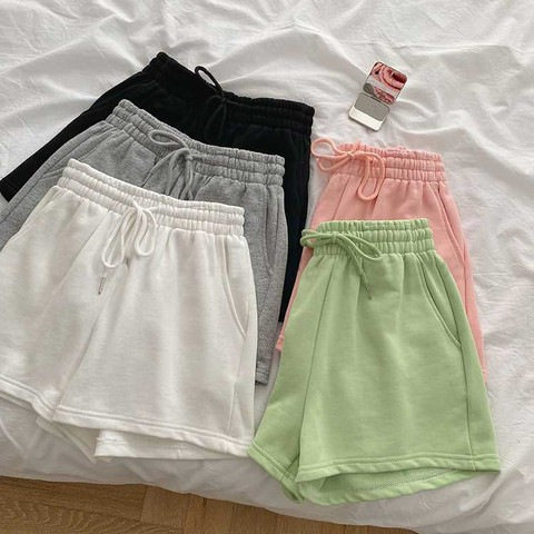 Women's Thin Shorts, High-waisted, Loose, Straight, Slim, Ca