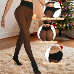 High-waisted Belly-controlling Translucent Plus Velvet Panty