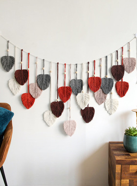 Wind Hand-woven Leaf Tapestry Wall Decoration Clip Photo Bac