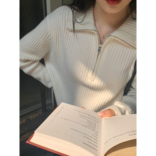 Loose Knitted Sweater With Zipper For Women 2026 Design Nich