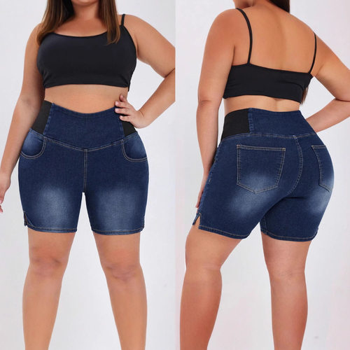 Women's Plus Size Denim Waist Hole Sretch Pants Women's Head