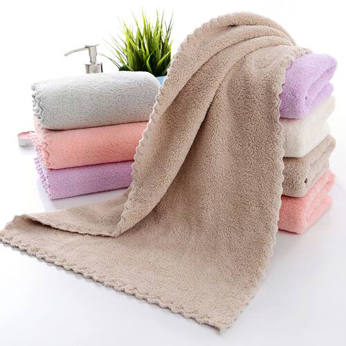 ral Fleece Towel Plain Wash e Towel Soft Absorbent Gift Hous