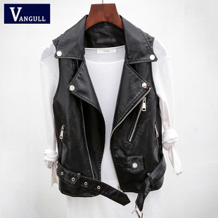 Leather Vest Women's Short Korean Sleeveless Leather Jacket