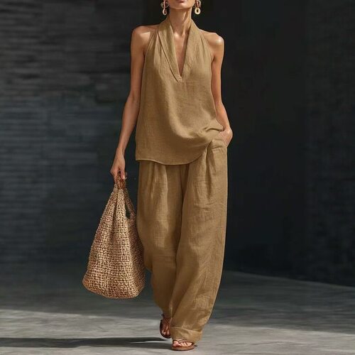 2026 Style Sleeveless Loose Shoulder Suit Women's Casual Wid