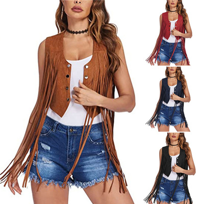 2024 Hot Selling Suede Vest Women's Mid-length Women's Top T