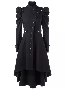 Stand llar Slim Fit British Style Mid-length Women's Jacket