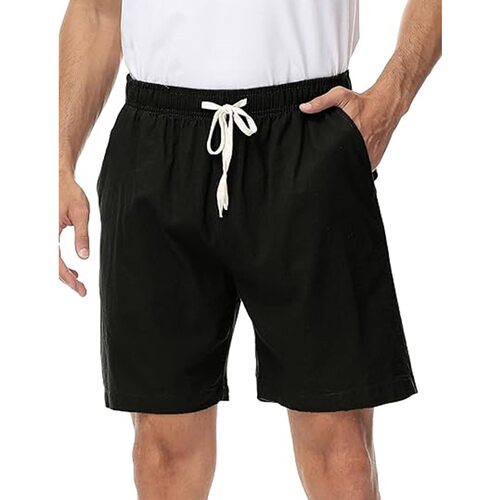 2026 Men's Linen-blend Shorts Elastic Waist Drawstring Short