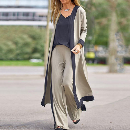 Casual Solid lor Stitching ntrast lor Sleeveless Vest Cardig