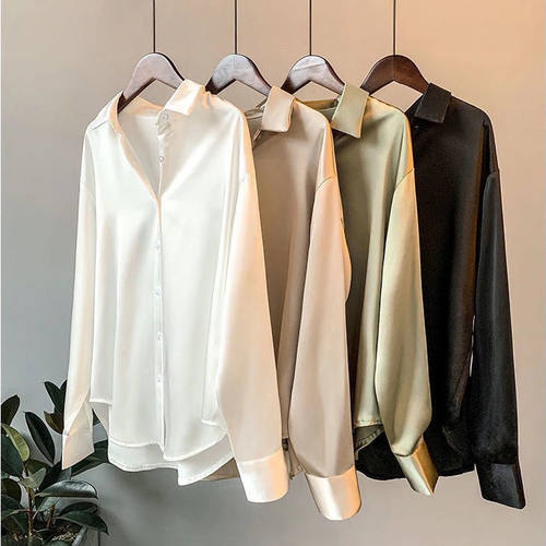 Satin Women's Design Niche 2026 Versatile Drapey Retro Hong