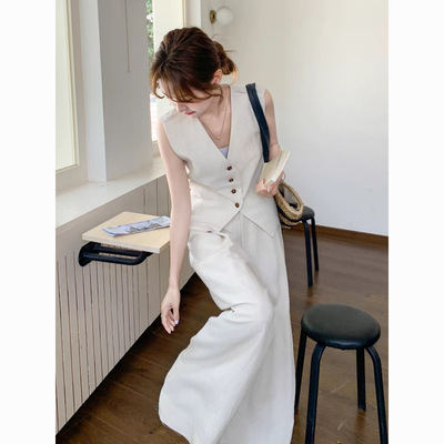 Women's Vest Set French Style Temperament Old Money Style Wo