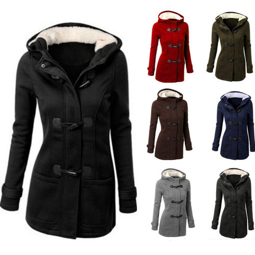 2026 Hooded rner Buckle Mid-length Velvet Jacket Women's Loo