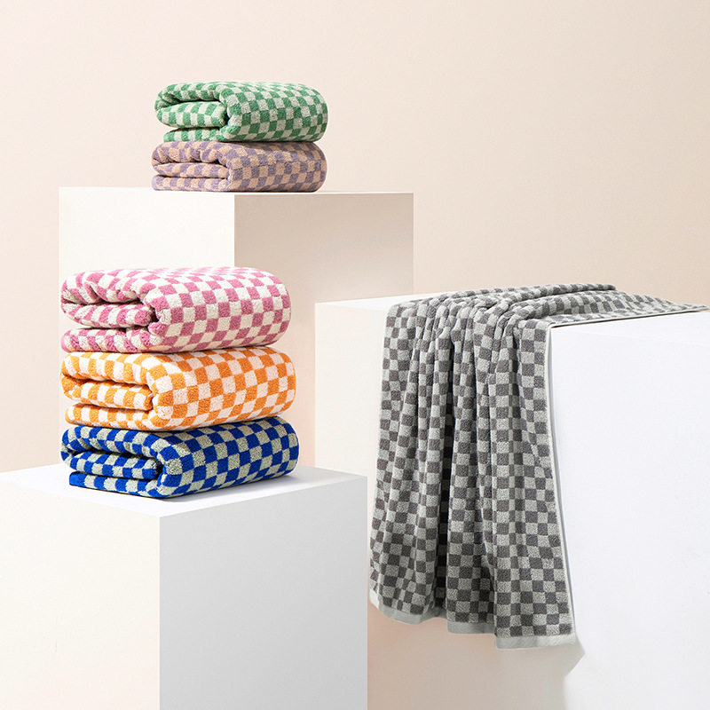 Checkerboard Adult Unisex Large Size Bath Towel 70*140cm tto图片