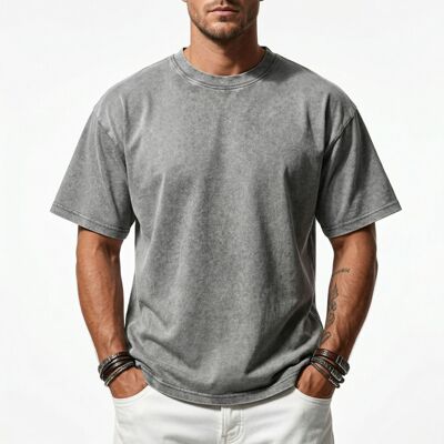 200g Washed Old T-shirt Men's American Loose tton Teenager S