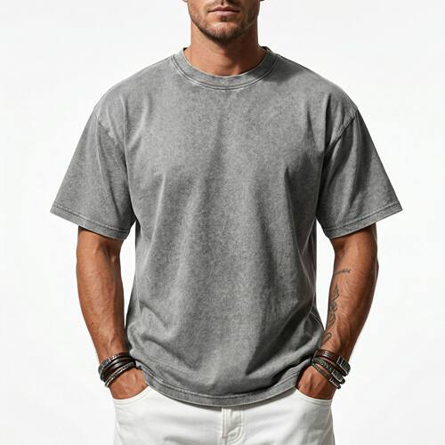 200g Washed Old T-shirt Men's American Loose tton Teenager S