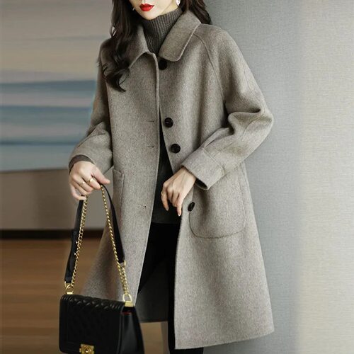 Female 2026 Small Thick Korean Style Slim Fit Mid-length Woo