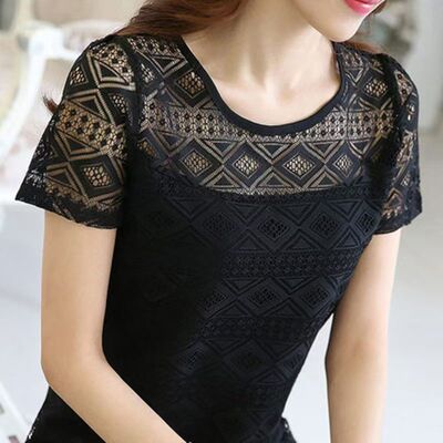 2026 Fat Mm Hollow Fit Round Neck Short-sleeved Bottoming T-