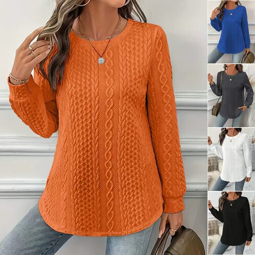 2026 Fashion Women's All-match Solid lor Texture Loose Shoul