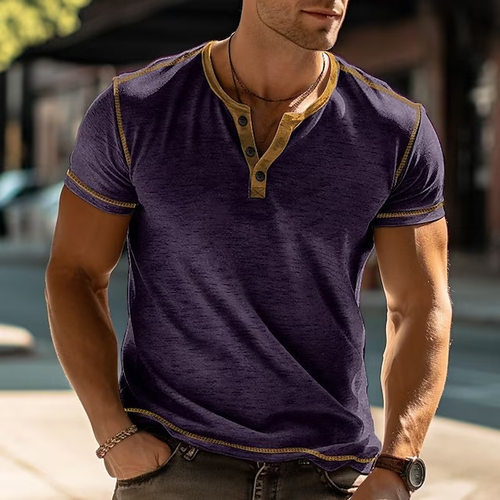 Men’s Solid-color Sretchy Youth-fit Thin T-shirt For Fitnes