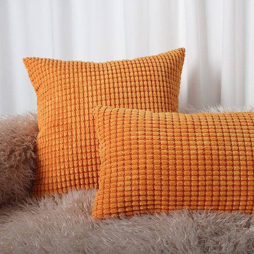 Grain  Grid Nap Bedside Cushion Home Simple Plush   Case
