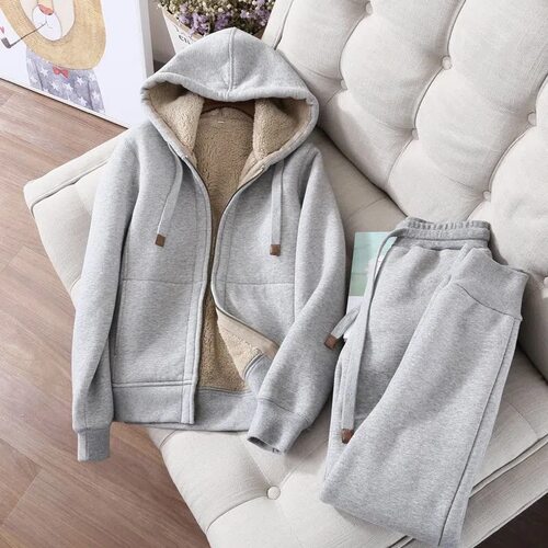 Sports And Leisure Suit For Women, Thickened With Velvet, Si