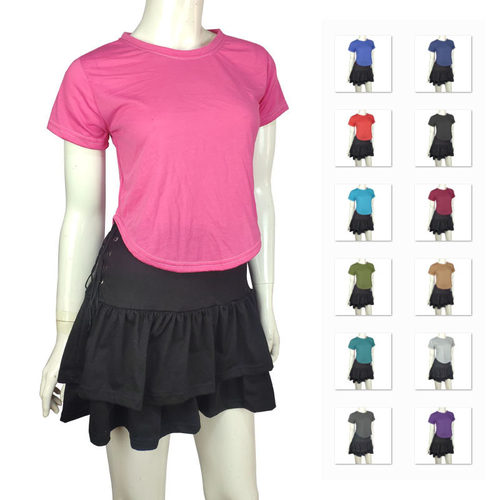 2026 Short Sleeve Exposed Umbilical rner Short Round Neck 13