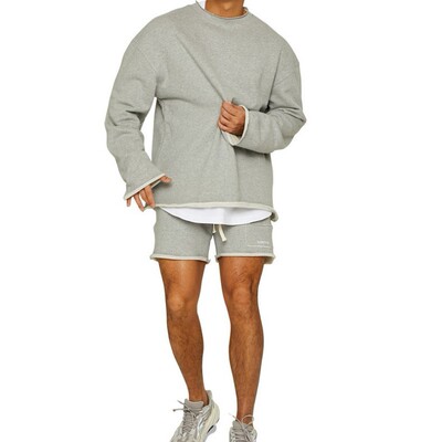 Mle Brothers rendy Casual Raw Edge Round Neck Dropshipping