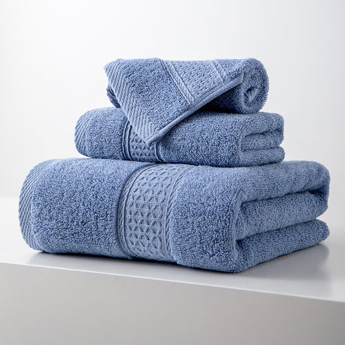 tton Bath Towel Three-piece Square Towel Bath Soft Absorbent