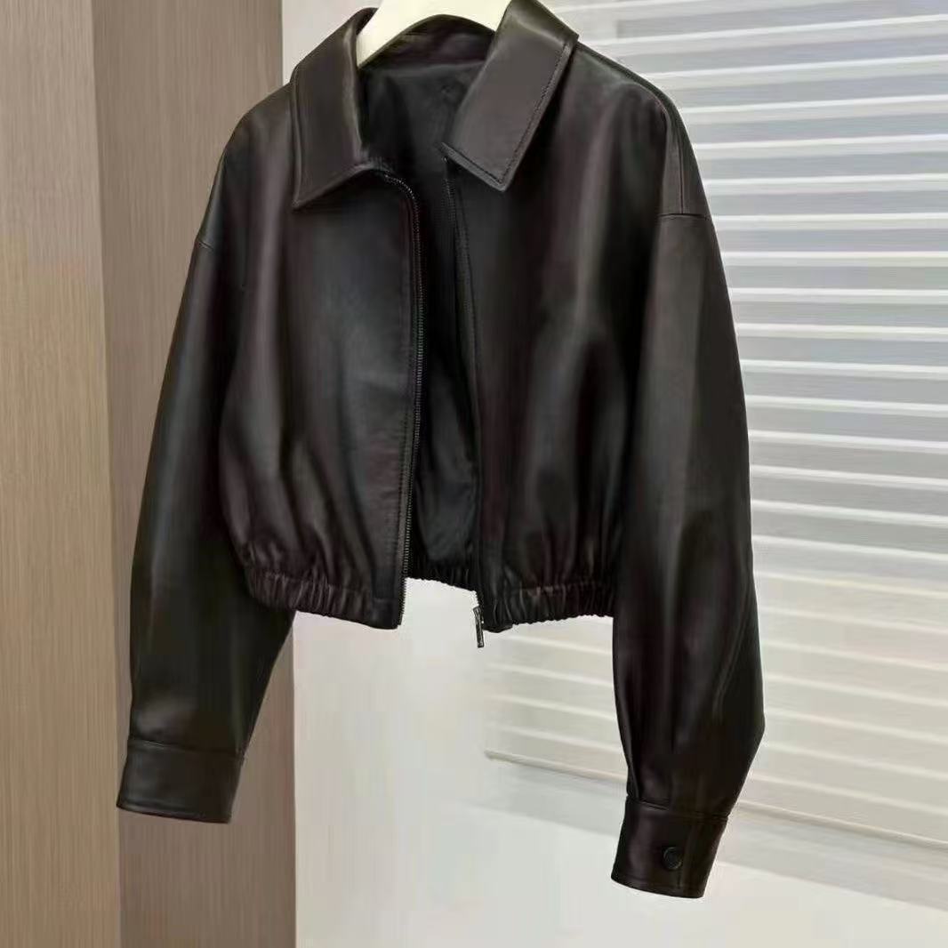 Soft Leather Jacket For Women 2026 Square llar Niche Design图片