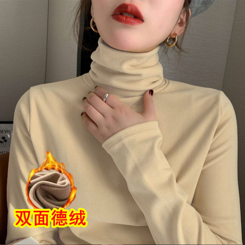 Double-sided German Velvet Turtleneck Women's Slim Fit And S