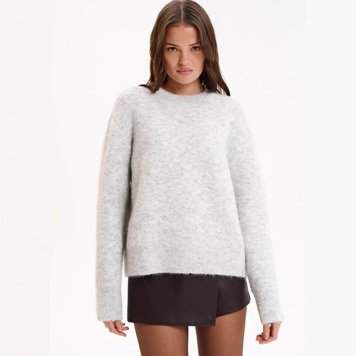 American Style Lazy Style Short Grey Pullover Women's 2026 L
