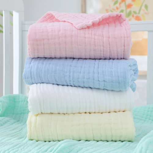Plain Blanket Newborn Bath Towel Six-layer Buersucker Baby Q