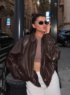 Women's 2026 Casual Textured Bomber Jacket Loose Version For