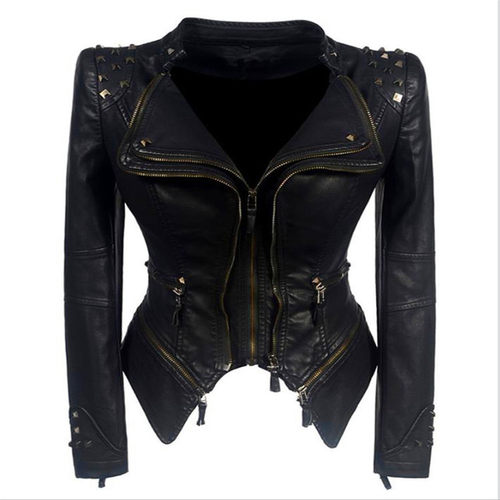 Factory Direct Sales Dovetail Slim Waist Pu Versatile Jacket