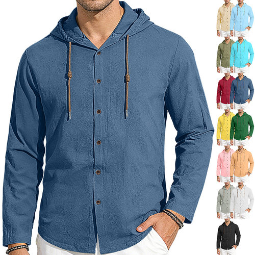 American Men's tton Casual Sports Hooded Tk Loose Breathable
