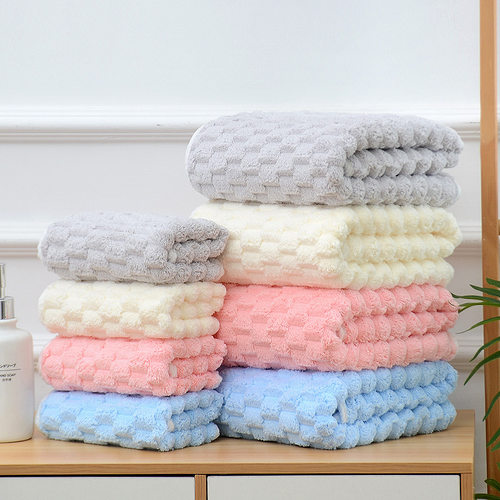 ral Fleece Set Towel Cloud Soft Dry Hair Cap Golden Gui Soli