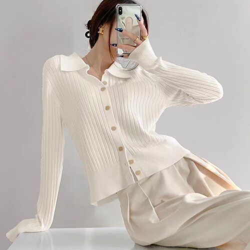llar Cashmere Cardigan Jacket For Women, Short Slim Fit Swea